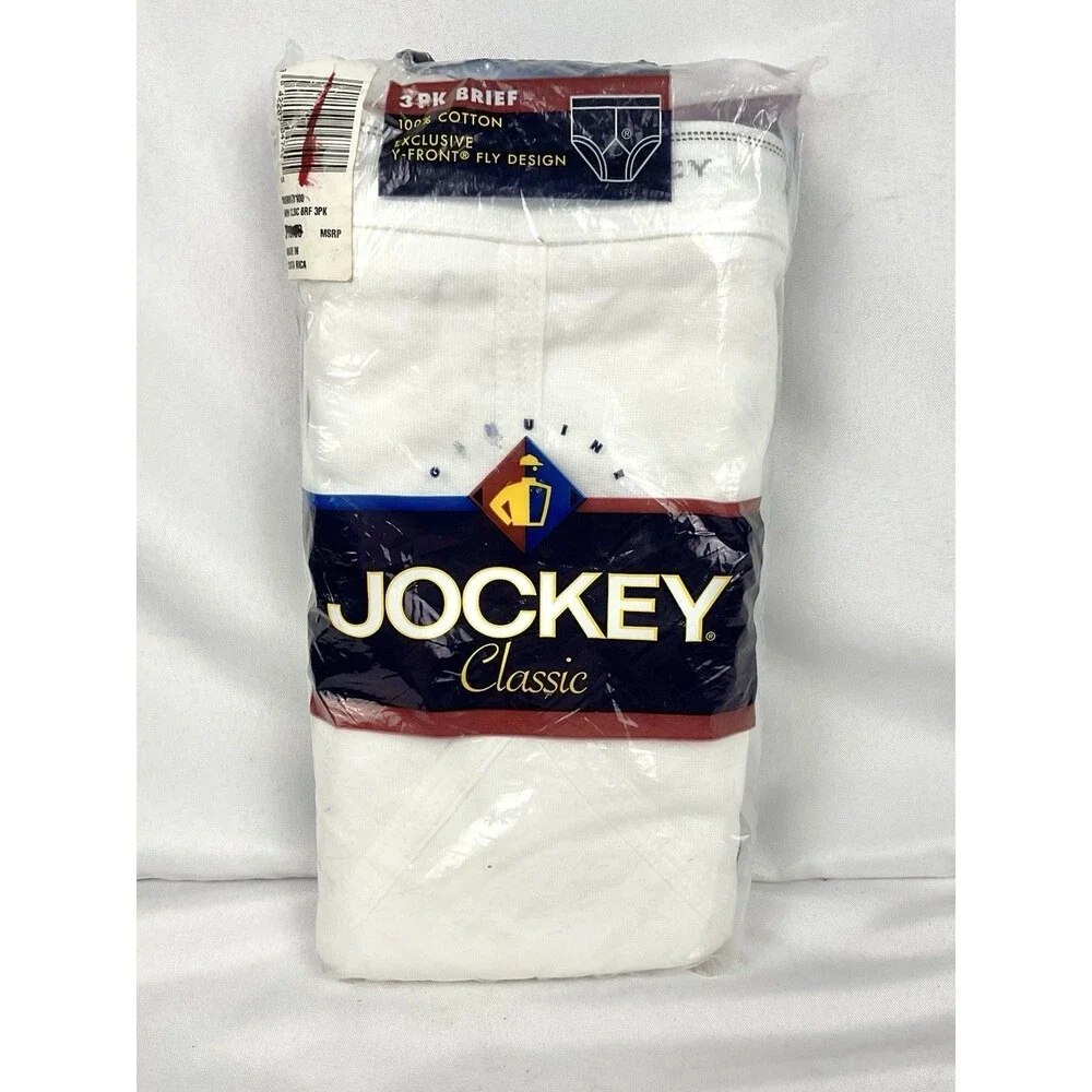 Vintage 2000 Jockey Classic Inverted Y-Front Fly Design 3 Pack Briefs Sz 44